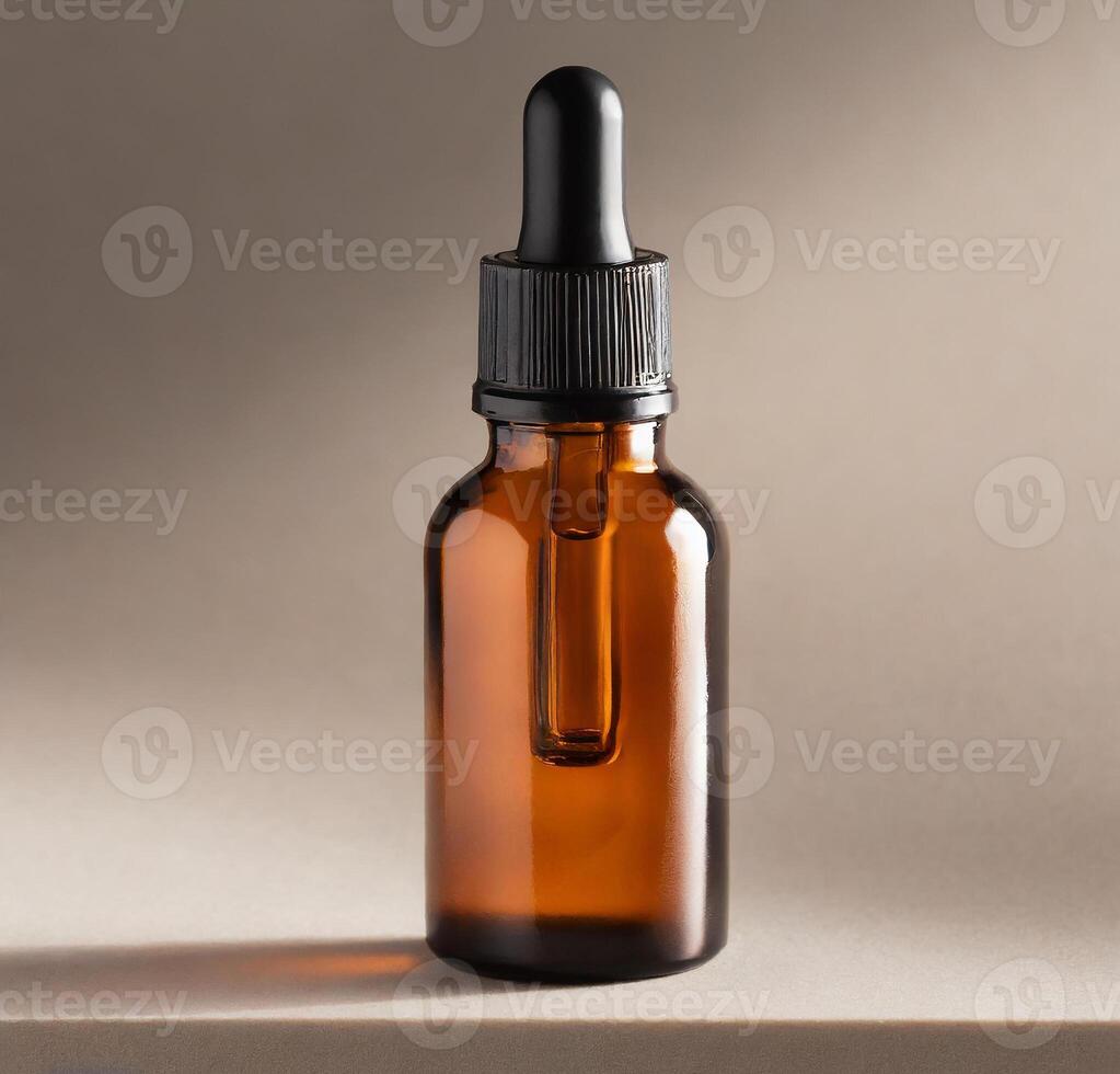 AI generated amber dropper bottle photo