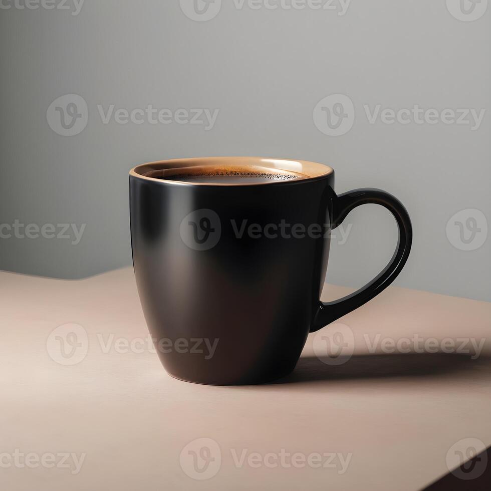 AI generated black coffee mug photo