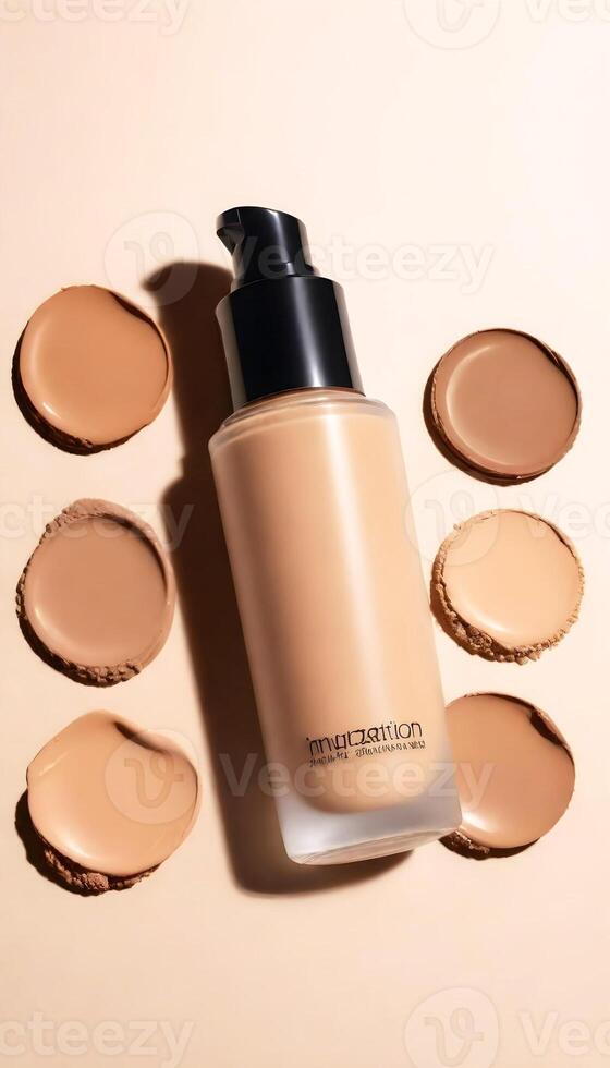 AI generated foundation makeup bottles mockup photo