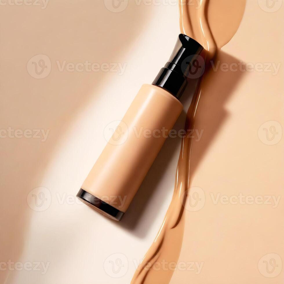 AI generated foundation makeup bottles mockup photo