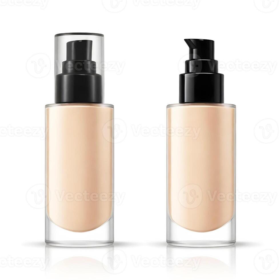 AI generated foundation makeup bottles mockup photo