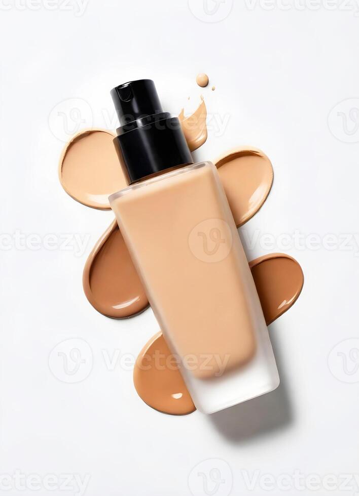 ai generado Fundación maquillaje botellas Bosquejo foto