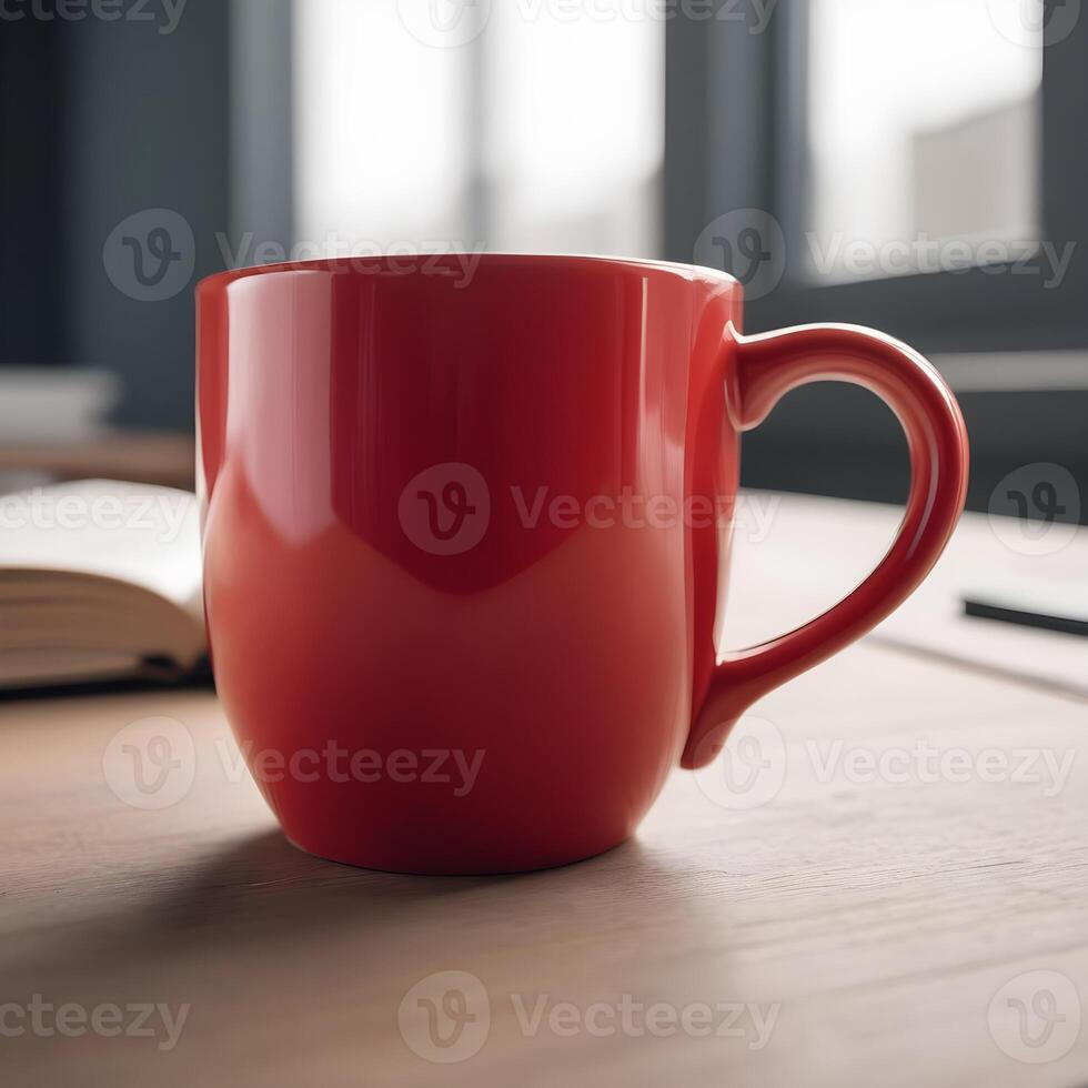 AI generated red coffee and tea mug photo