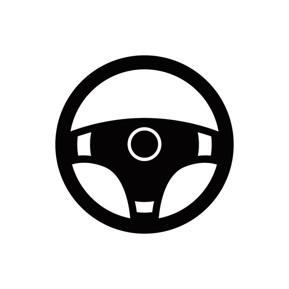 Steering wheel icon vector. Machine control illustration sign. Steer symbol or logo. vector