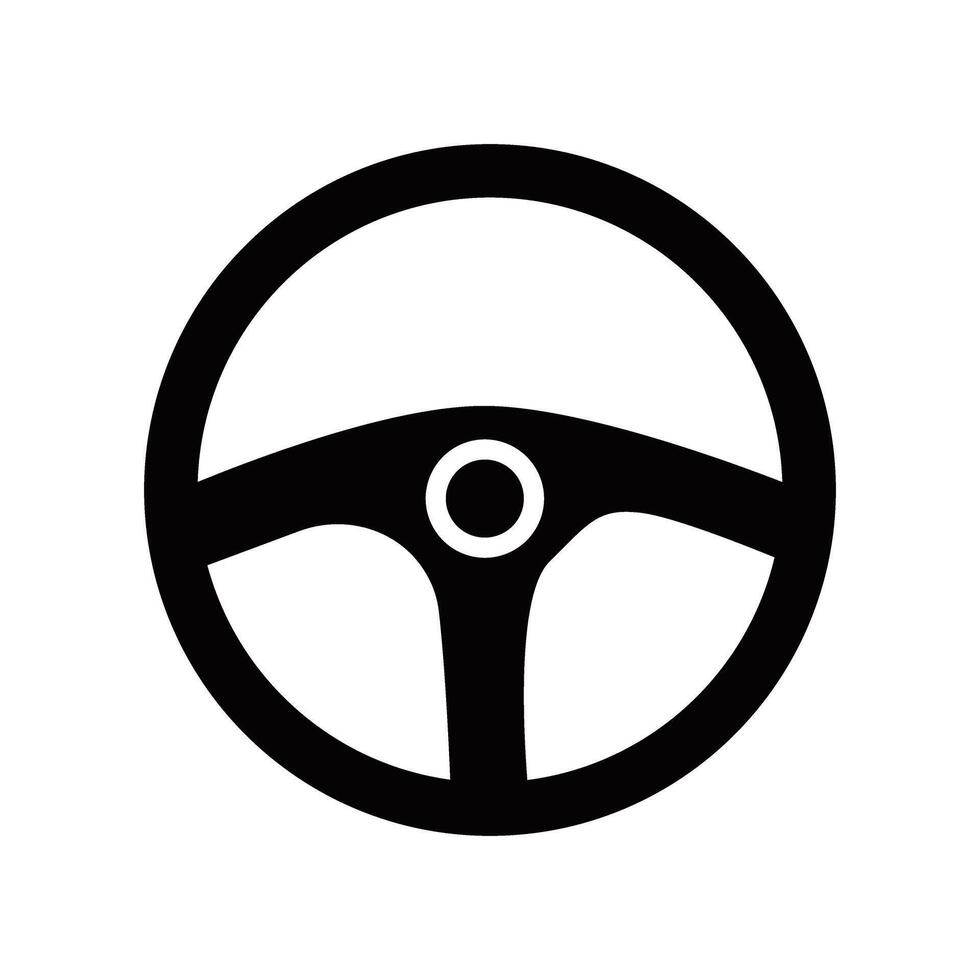 Steering wheel icon vector. Machine control illustration sign. Steer symbol or logo. vector