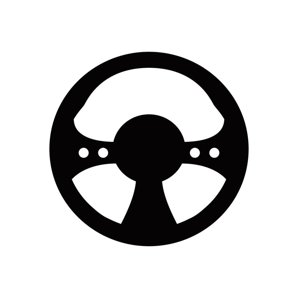 Steering wheel icon vector. Machine control illustration sign. Steer symbol or logo. vector