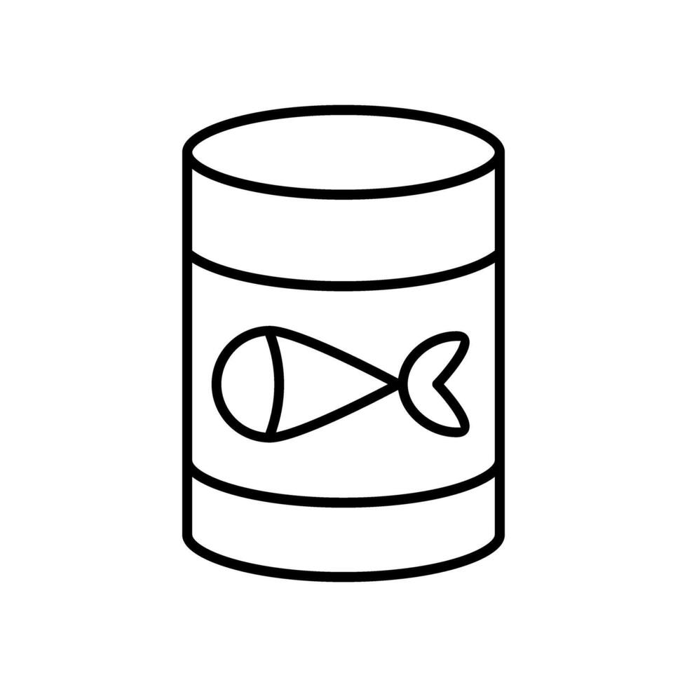 Adobe Illustrator ArtworkCanned fish icon vector. Fish illustration sign. Food symbol or logo. vector
