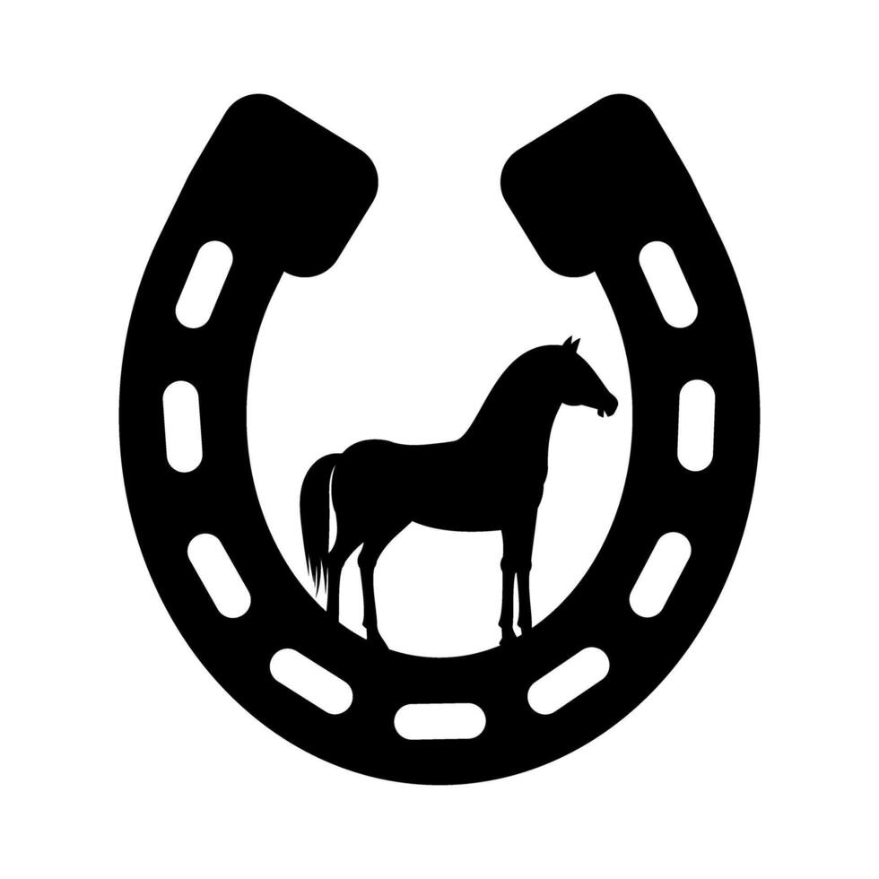 Horse icon vector. Horseshoe illustration sign. Stallion symbol or logo. vector