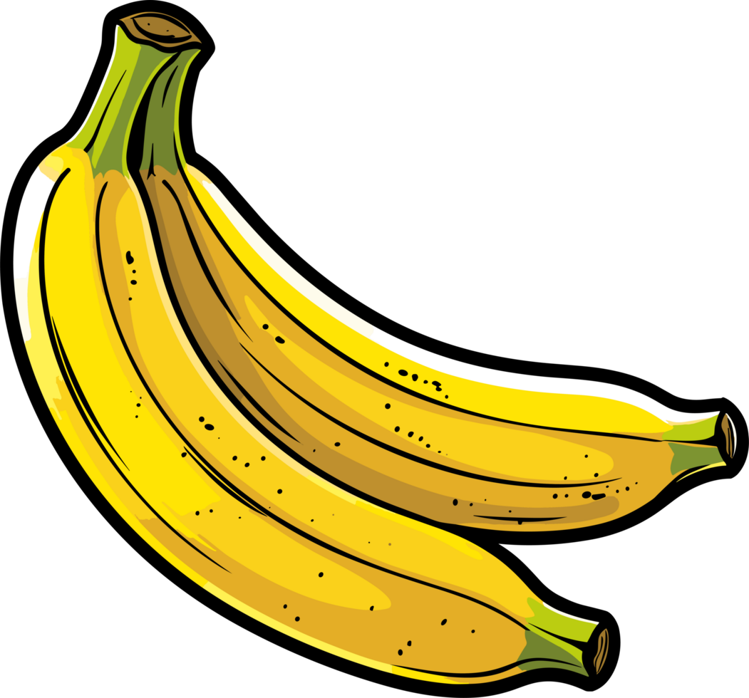 AI generated Banana clipart design illustration png