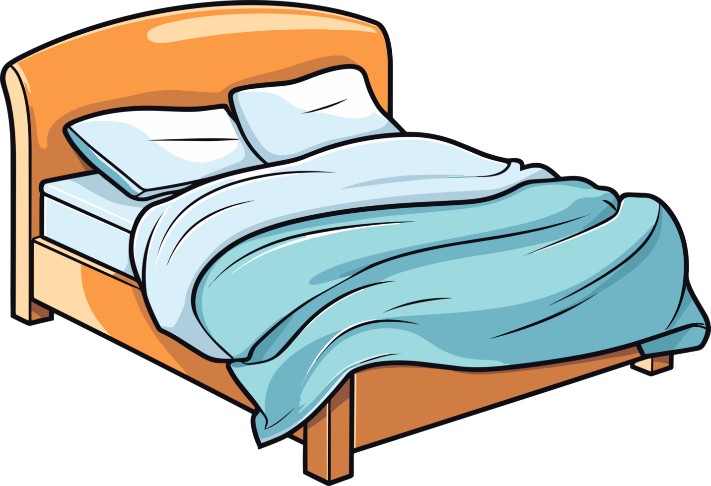 AI generated Bed clipart design illustration png