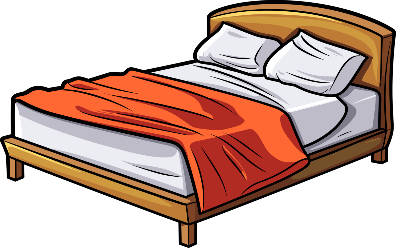 AI generated Bed clipart design illustration png