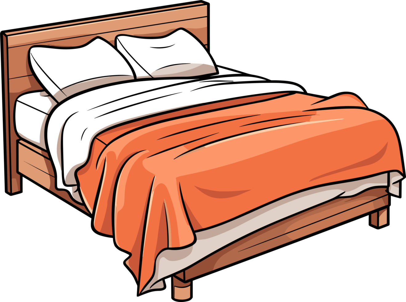 AI generated Bed clipart design illustration png