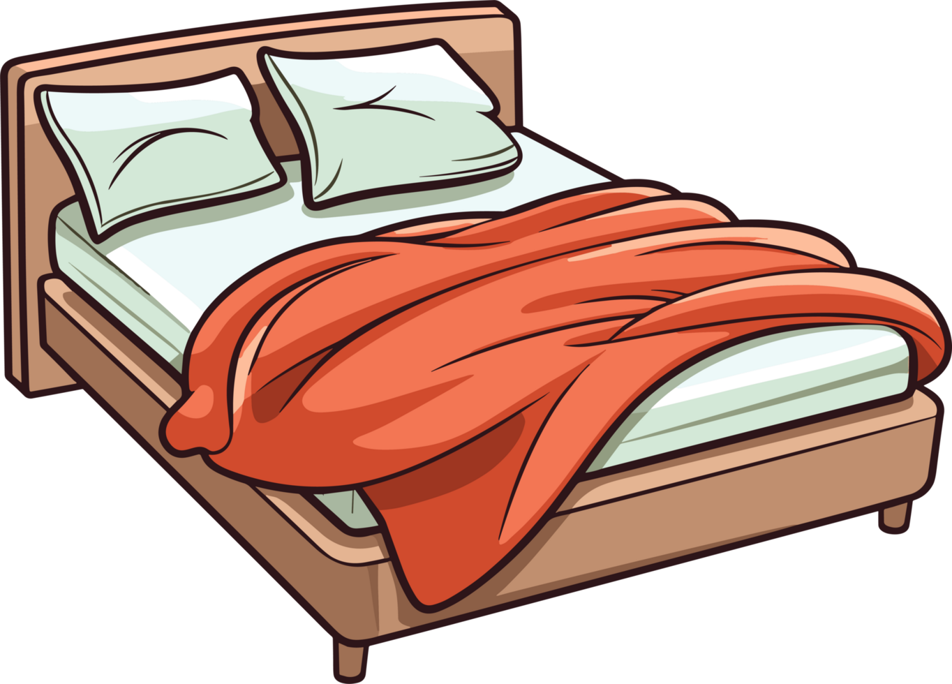 ai gerado cama clipart Projeto ilustração png