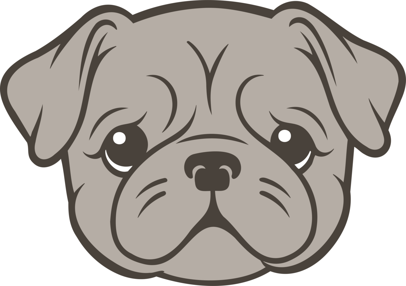 AI generated Bulldog design clipart design illustration png