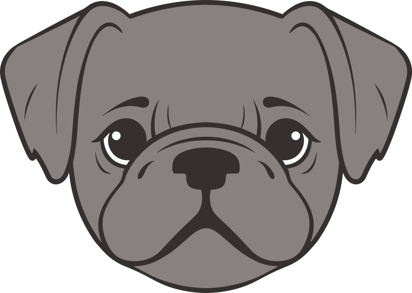 AI generated Bulldog design clipart design illustration png