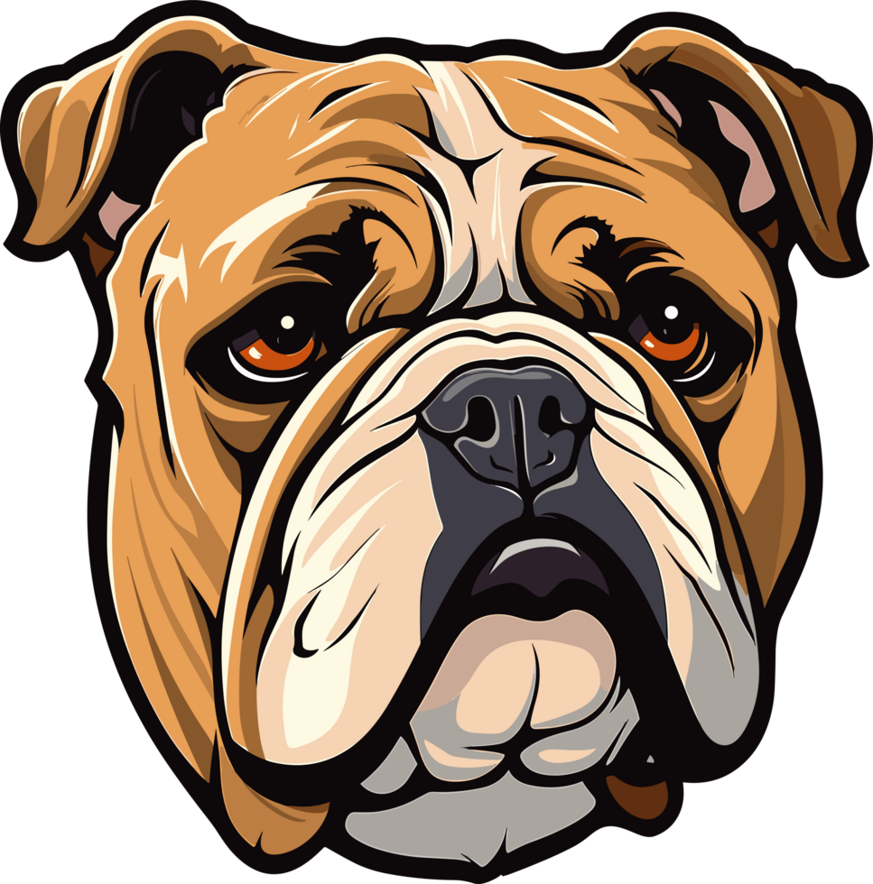 ai gegenereerd bulldog gezicht clip art ontwerp illustratie png