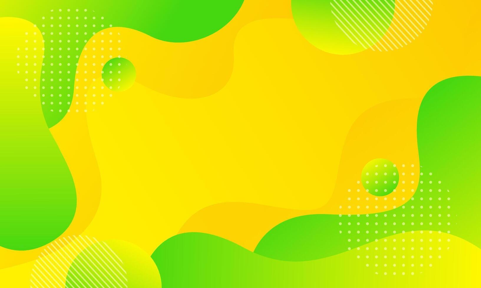 Orange-yellow gradient background design with gradient green liquid