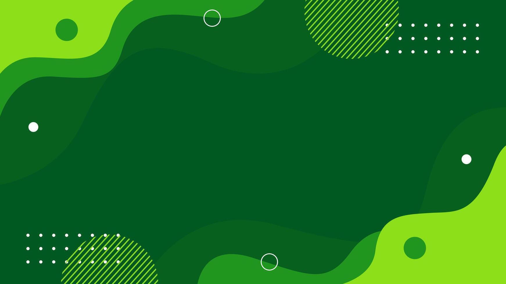 Colorful abstract green background with fluid, wavy, and geometric shapes. Vector illustration for Wallpapers, banners, posters, templates, cards, covers, and others