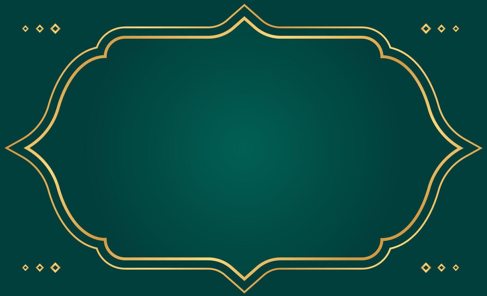 islámico Ramadán antecedentes diseño con oro marco. Ramadán Copiar espacio frontera para bandera, plantilla, y cubrir vector