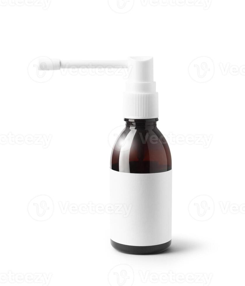 Throast spray medicine isolated on white background. photo