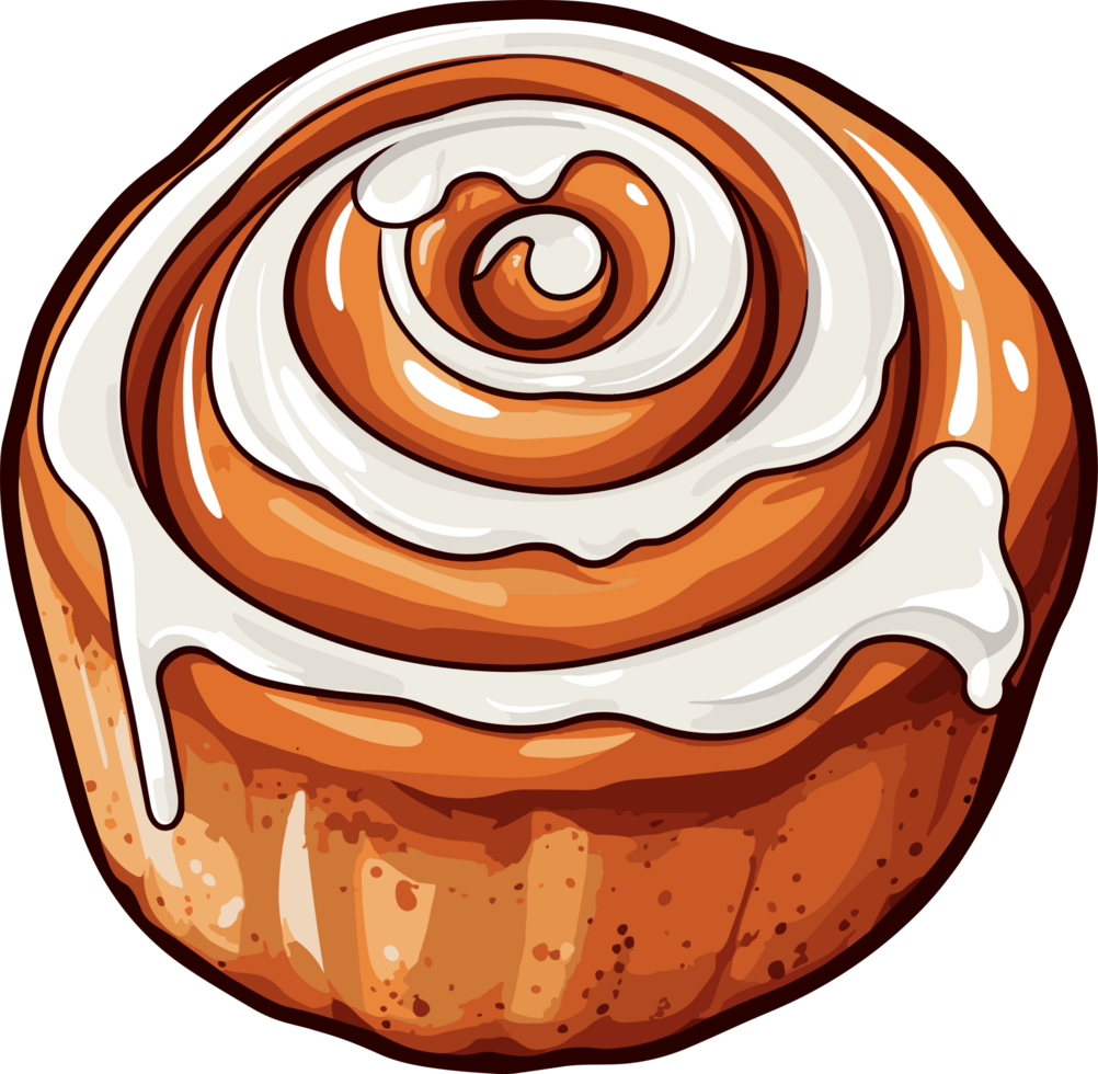 AI generated Cinnamon roll bun clipart design illustration png
