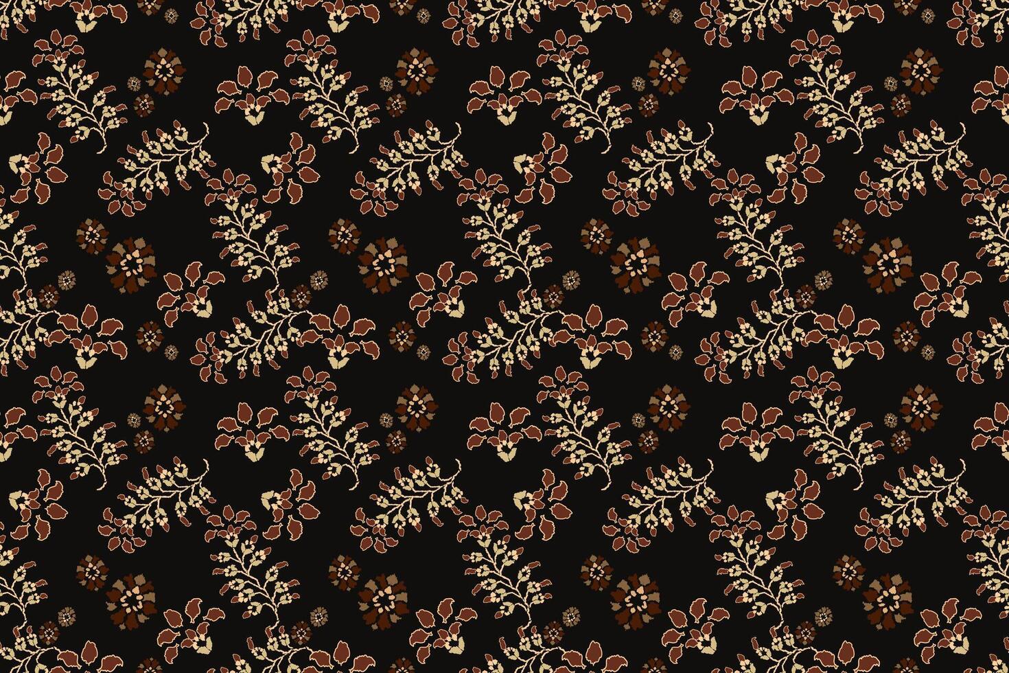 Ikat floral paisley embroidery on white background.Ikat ethnic oriental seamless pattern traditional.Aztec style abstract vector illustration.design for texture,fabric,clothing,wrapping,decoration.
