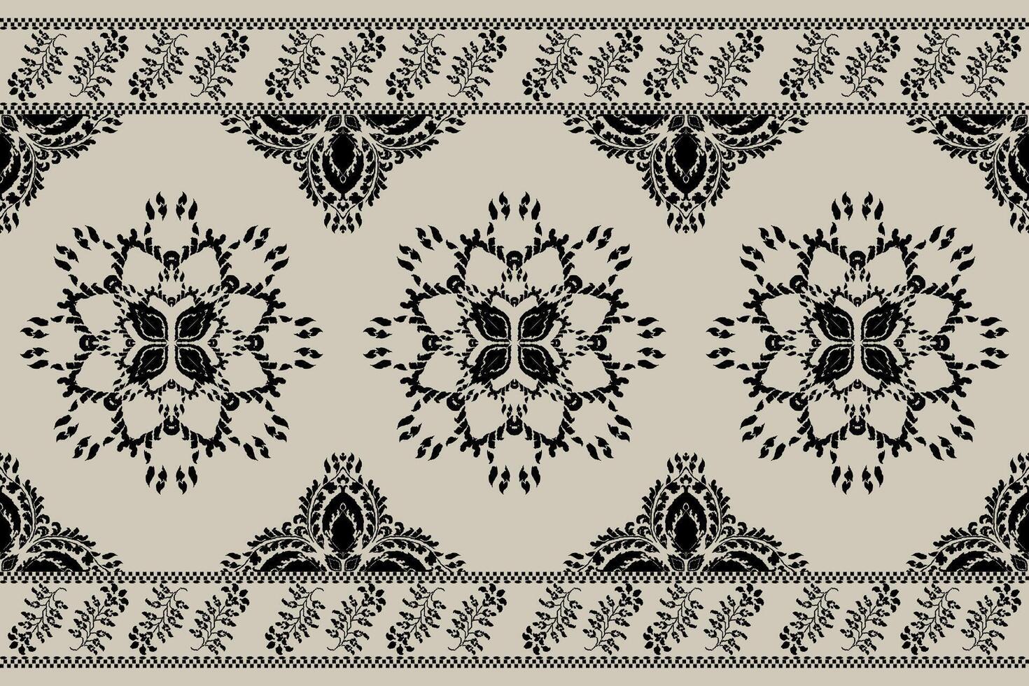 Ikat tribal Indian seamless pattern. Ethnic Aztec fabric carpet mandala ornament native boho chevron textile.Geometric African American oriental traditional vector illustrations. Embroidery style.