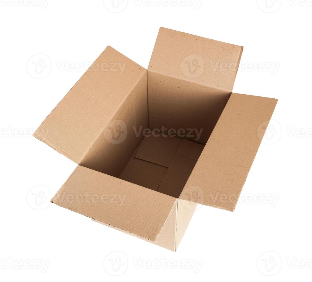 Open cardboard box. To transport items photo