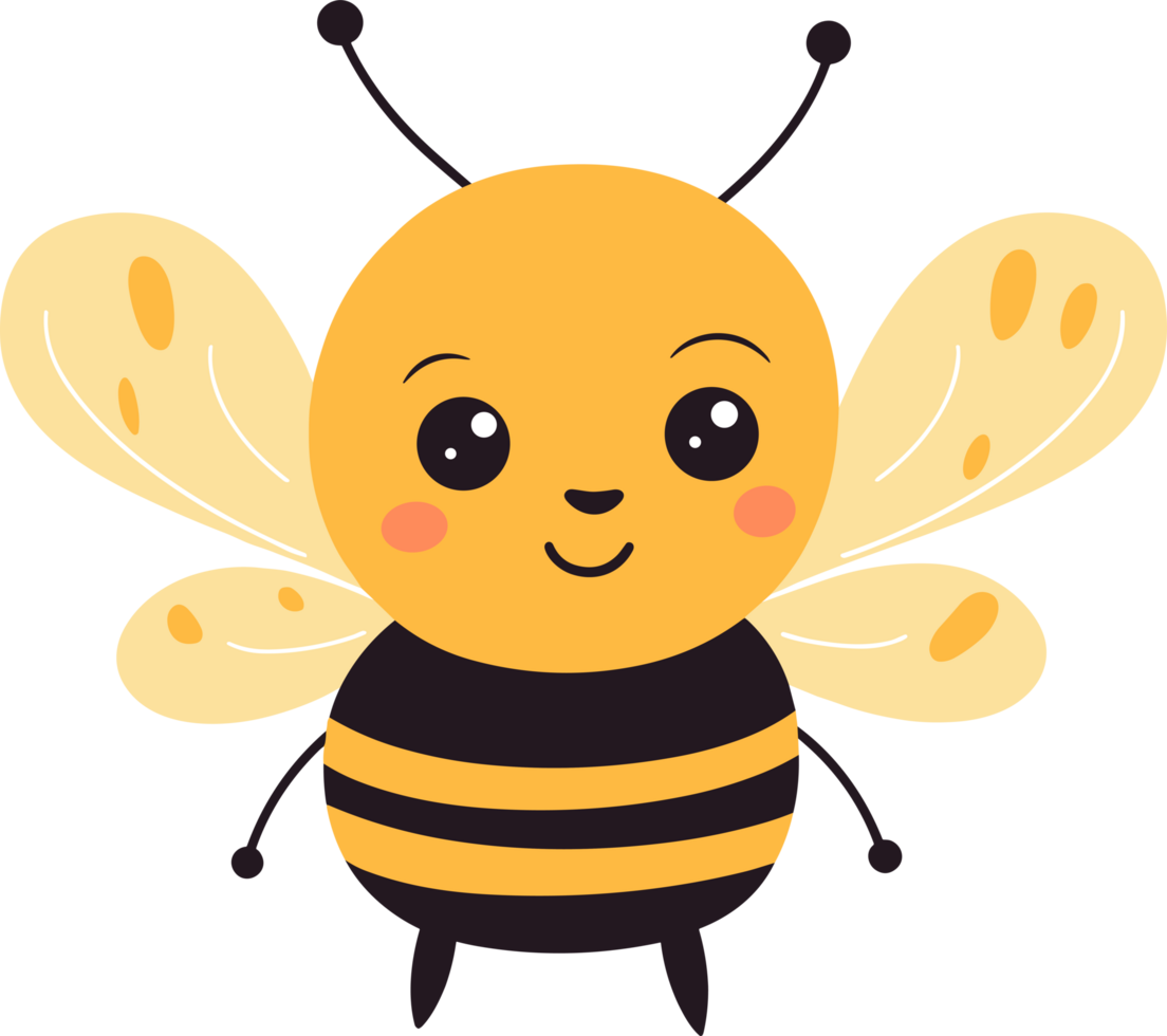 AI generated Cute bee clipart design illustration png