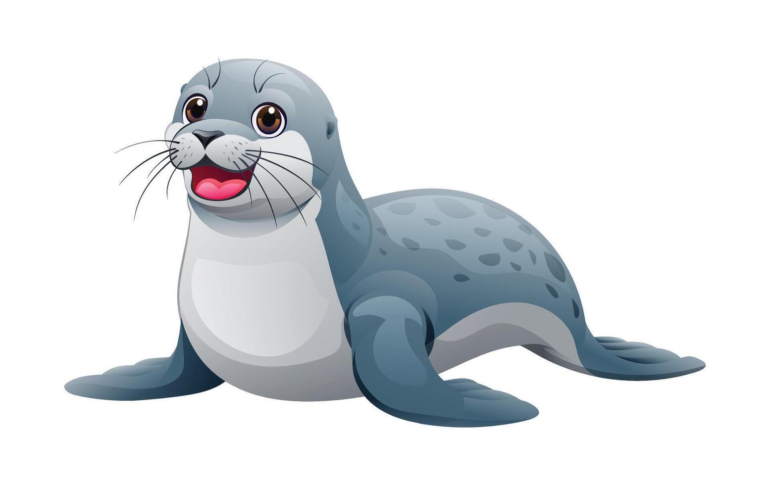 Cute seal cartoon illustration isolated on white background vector