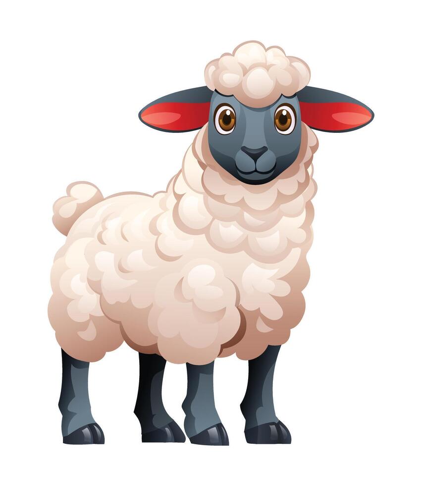 Sheep cartoon illustration isolated on white background vector