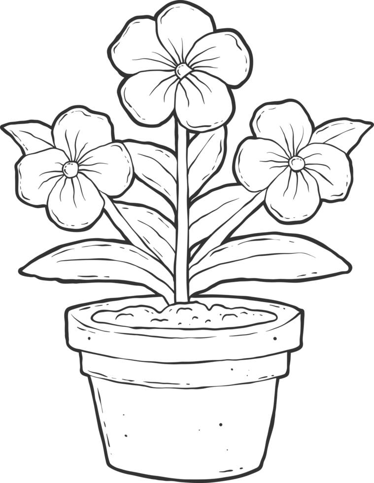 AI generated Flower in pot clipart design illustration png