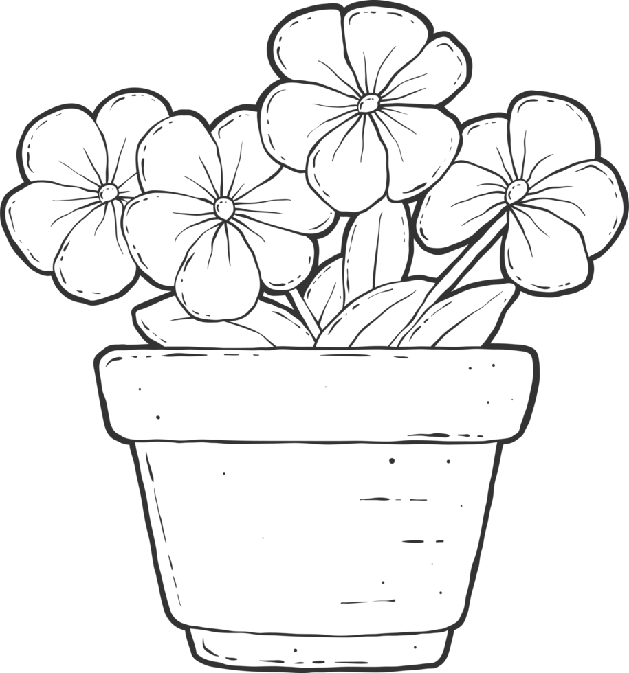 AI generated Flower in pot clipart design illustration png