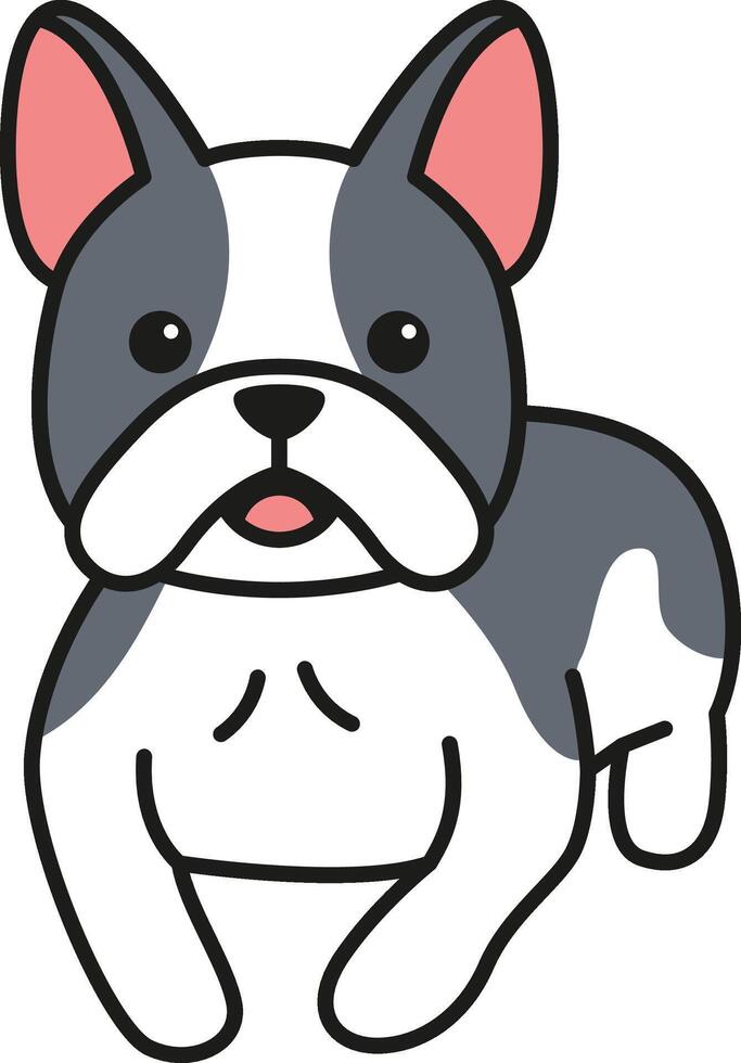 francés buldog garabatear icono. mascota animal vector ilustración.