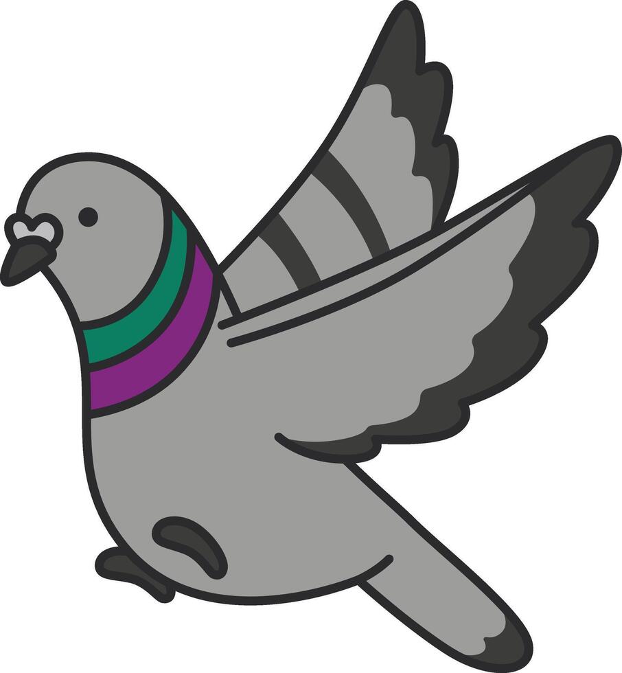 Pigeon icon in flat style. Bird vector illustration on white isolated background. Bird business concept.
