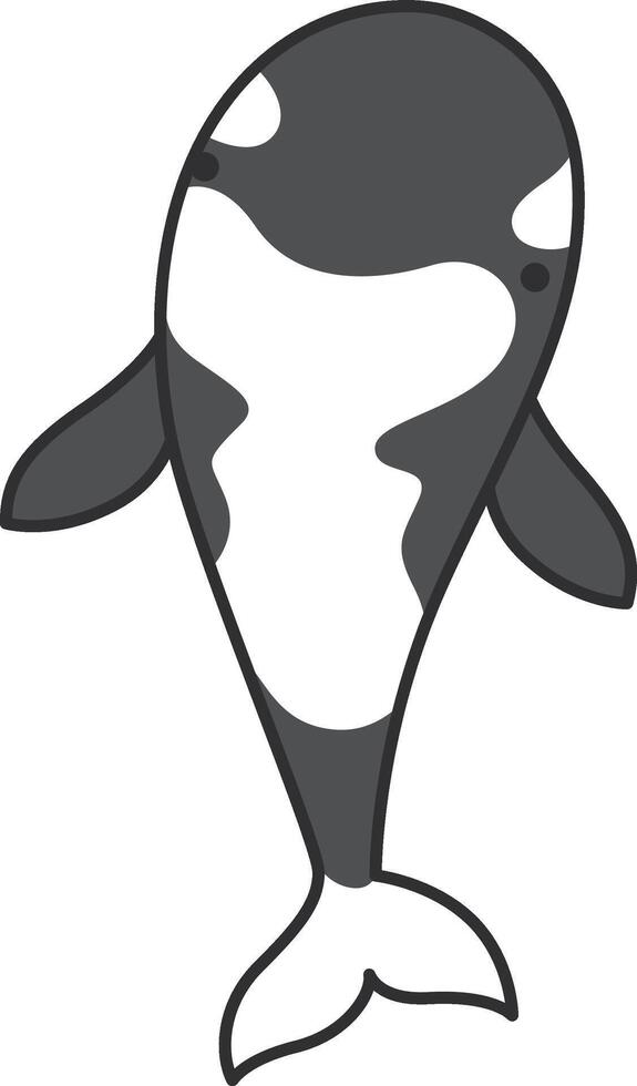 Killer whale icon in flat style isolated on white background. Sea animal symbol stock vector illustration.