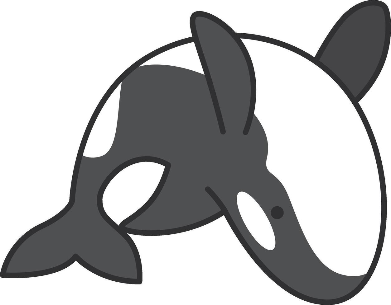 asesino ballena icono en plano color estilo. mamífero asesino ballena vector