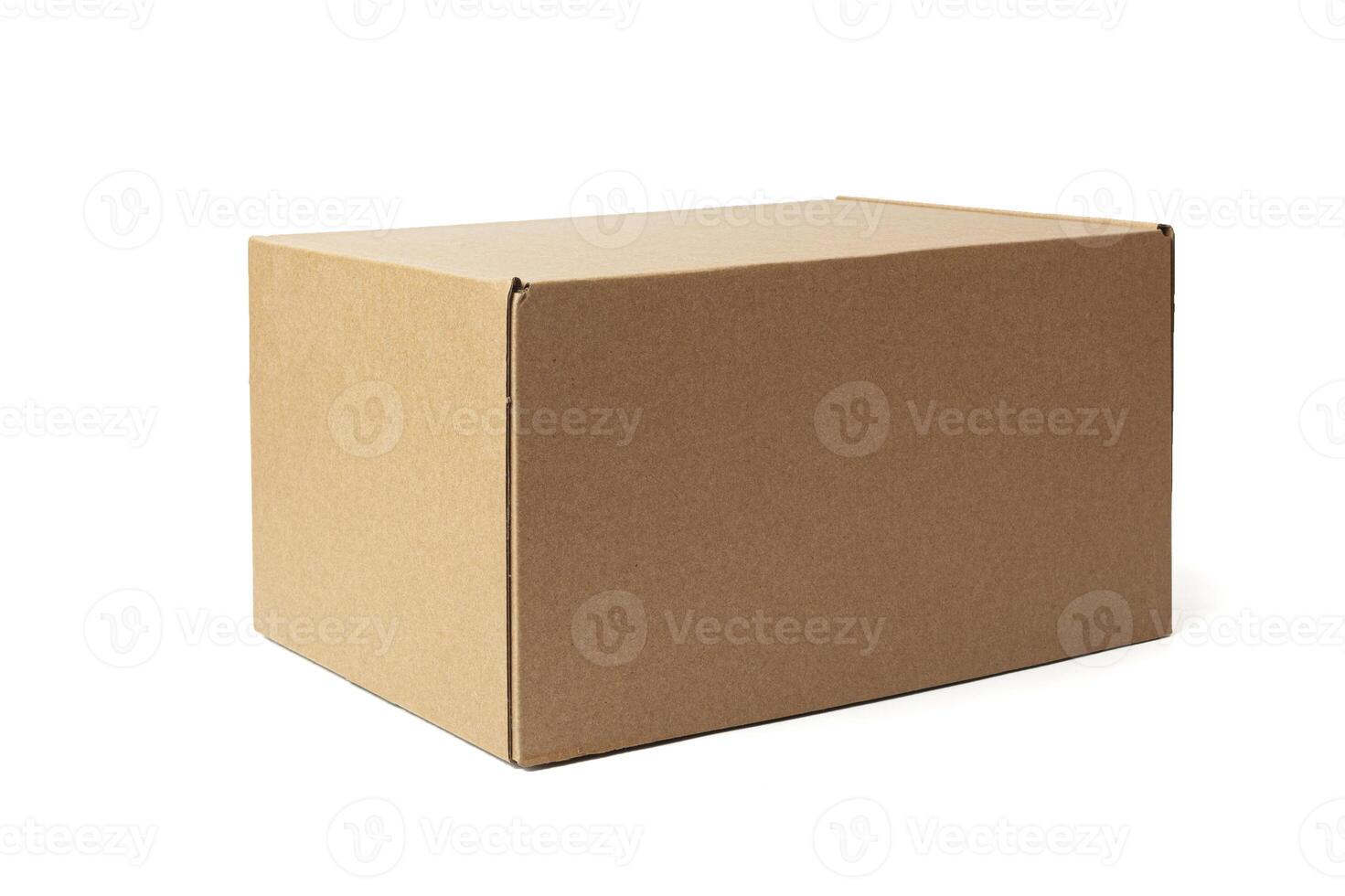 close up of a cardboard box on white background photo