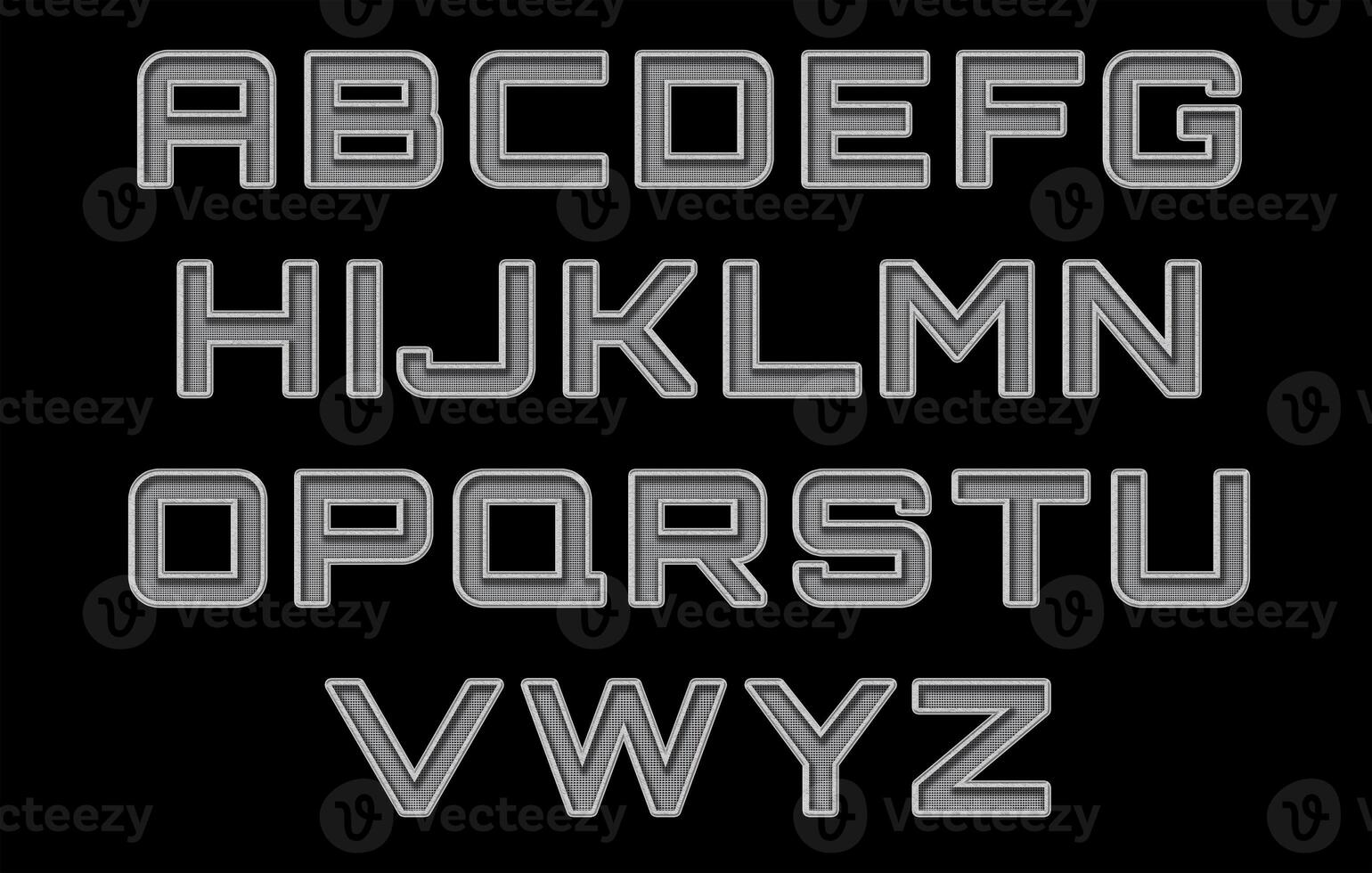 Perforated metal alphabet set photo