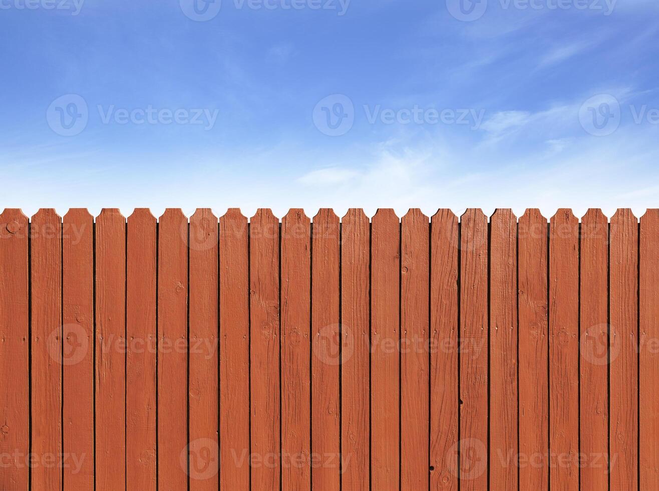 Fence wooden parallel bars, painted brown. photo