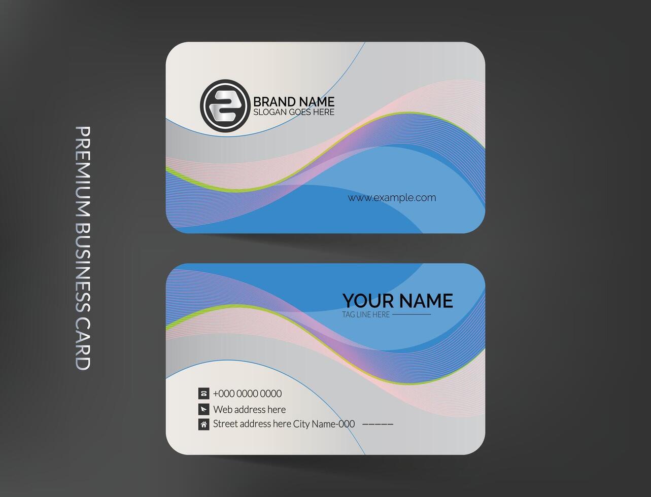 Modern double side business card template vector