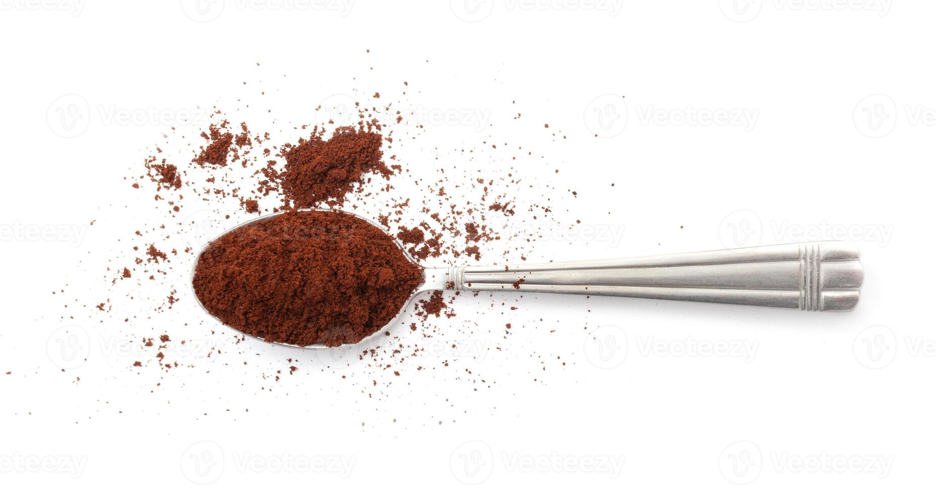 Coffee powder isolated on white background photo