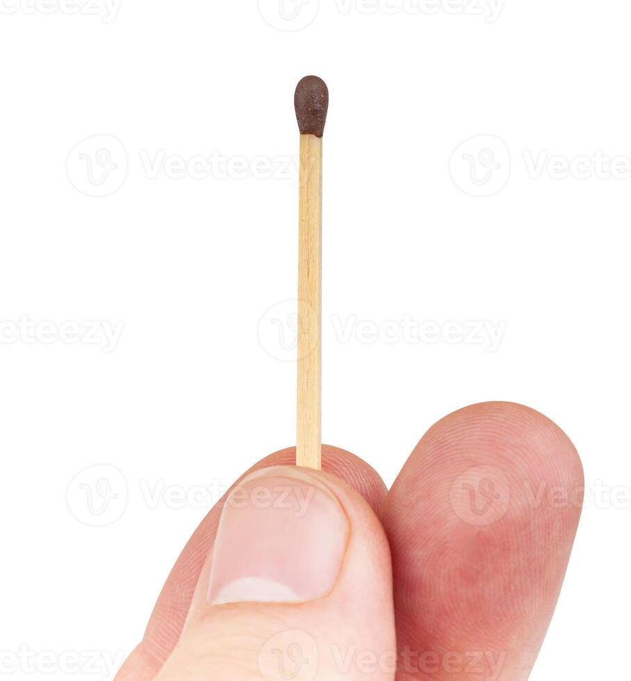 Match in men's fingers photo