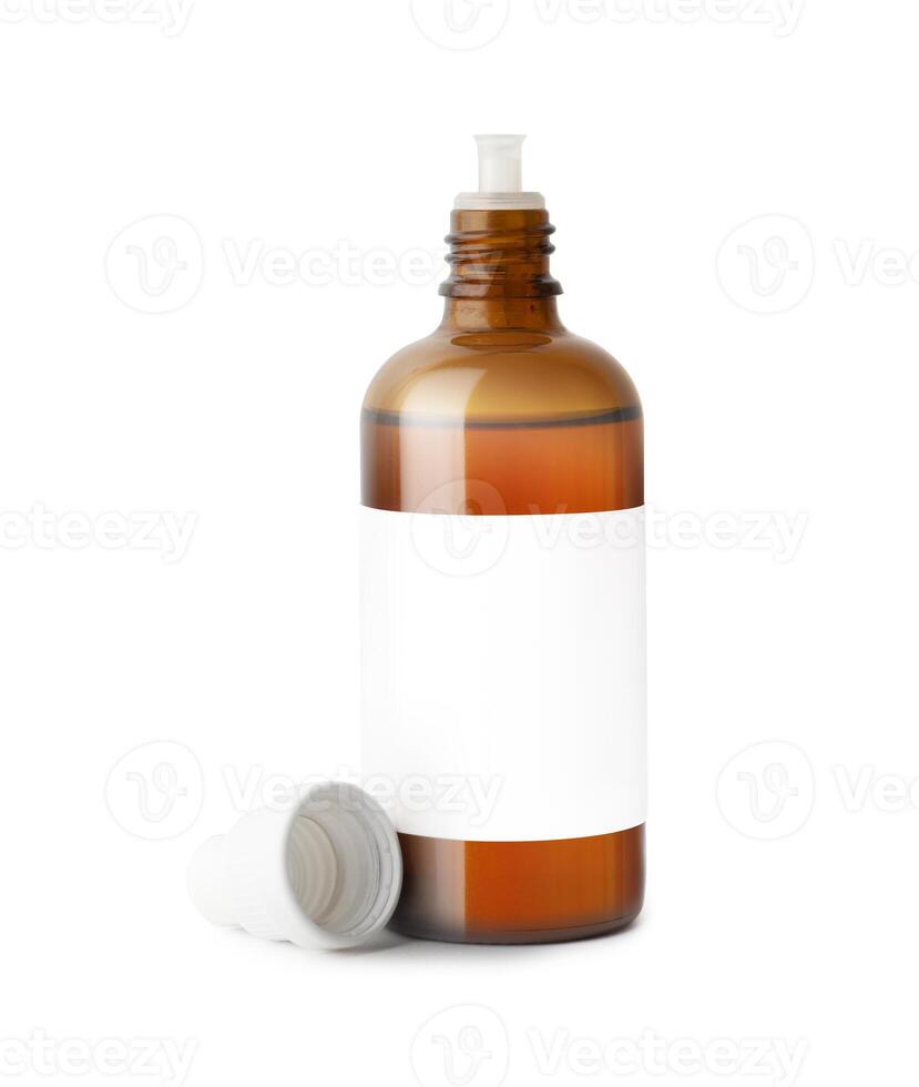 Open medicine bottle built-in drop dispenser photo