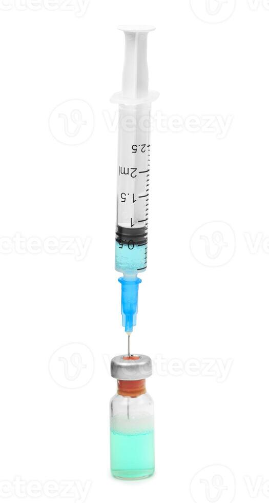 syringe isolated on white background photo