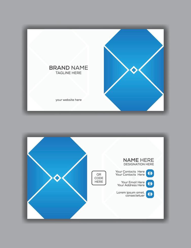 azul y blanco negocio tarjeta diseño modelo - vector ilustración
