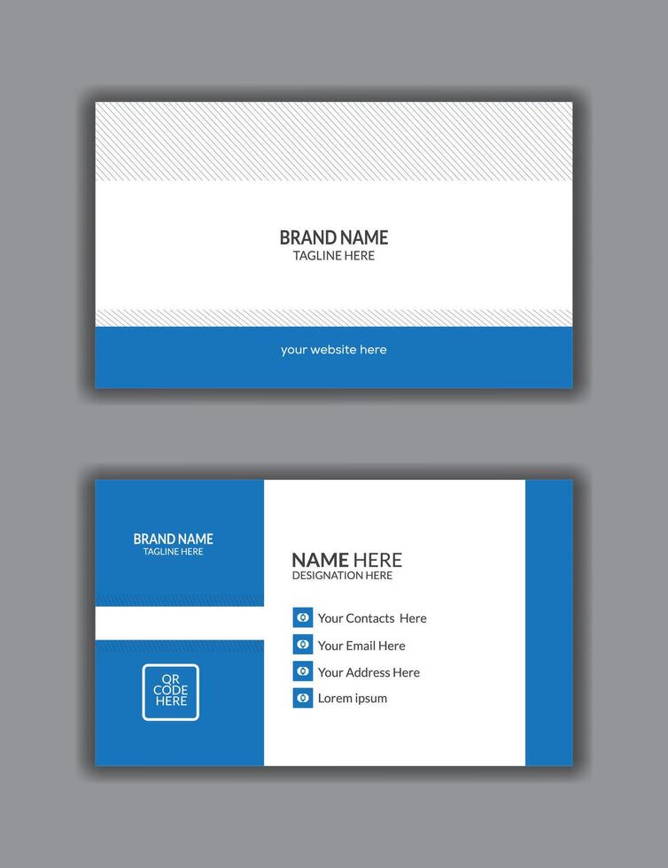 azul y blanco moderno creativo negocio tarjeta - sencillo y limpiar diseño vector