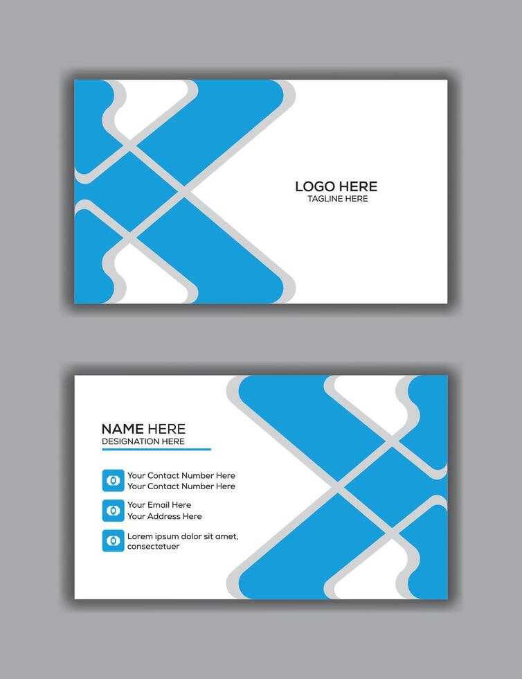 elegante azul y blanco creativo negocio tarjeta - sencillo y elegante diseño vector