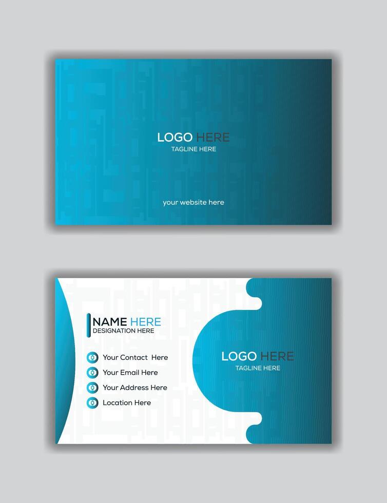 Futuristic business card design. Modern shape luxury black and blue gradient color vector illustration print template.