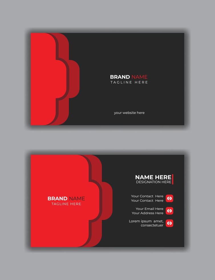 Innovative Double-Sided Business Card template  - Horizontal Layout vector